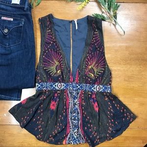 Free People Patterned Top Size XS